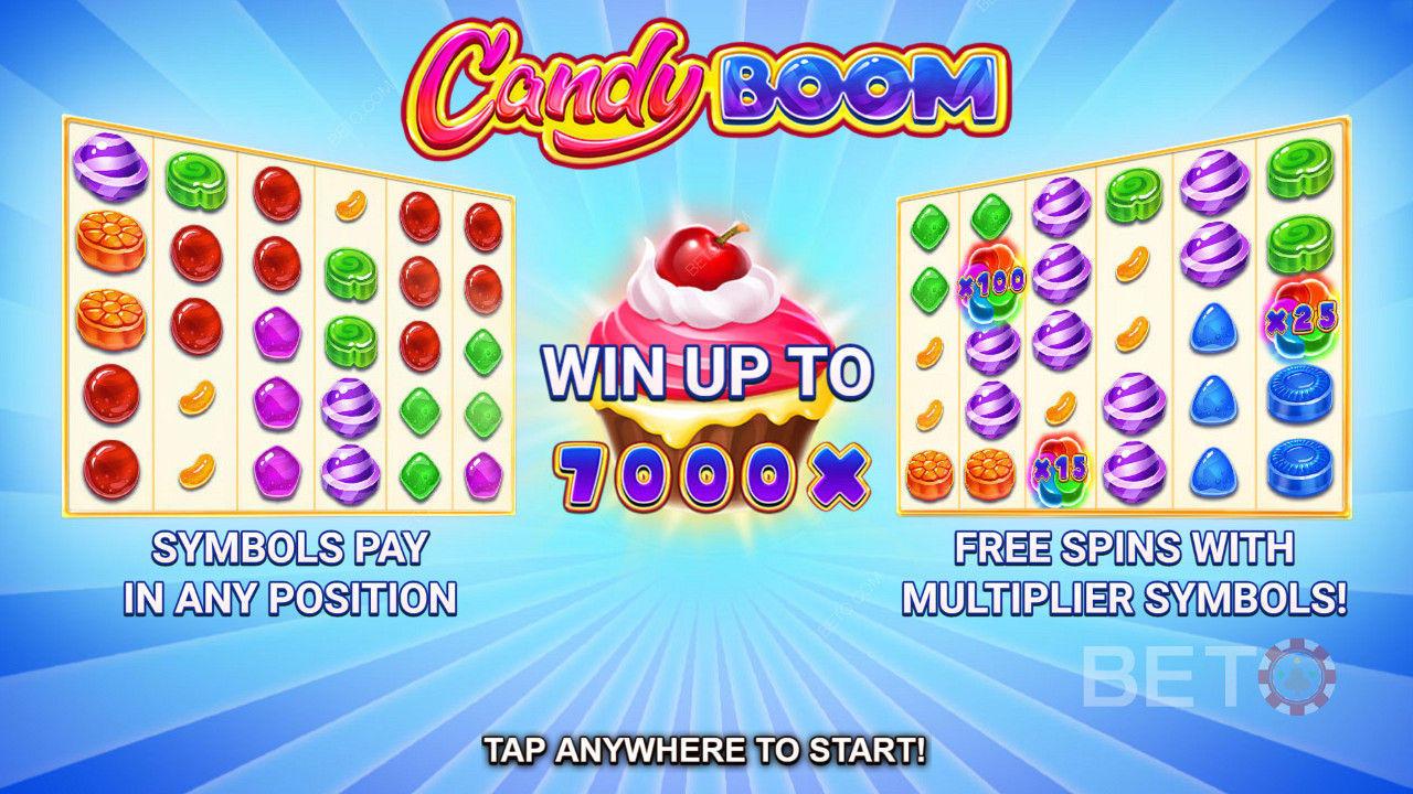 Comienza tu sesión de juego en Candy Boom