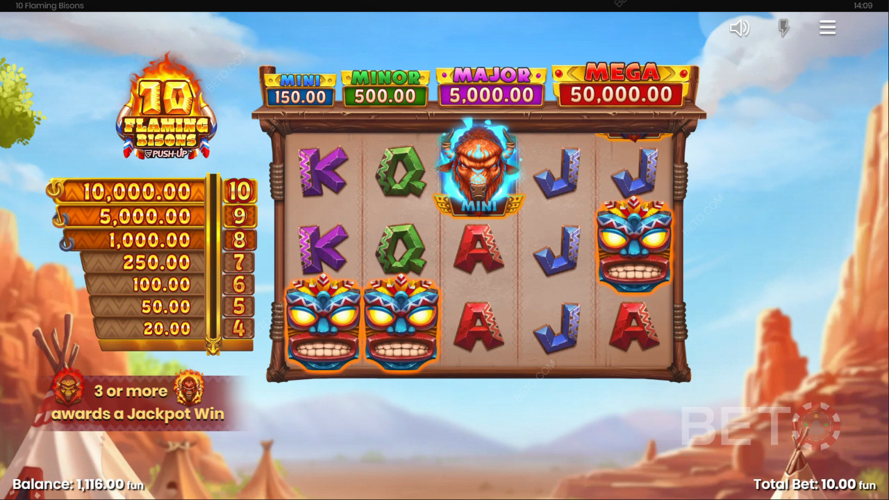 10 Flaming Bisons Reseña de BETO Slots
