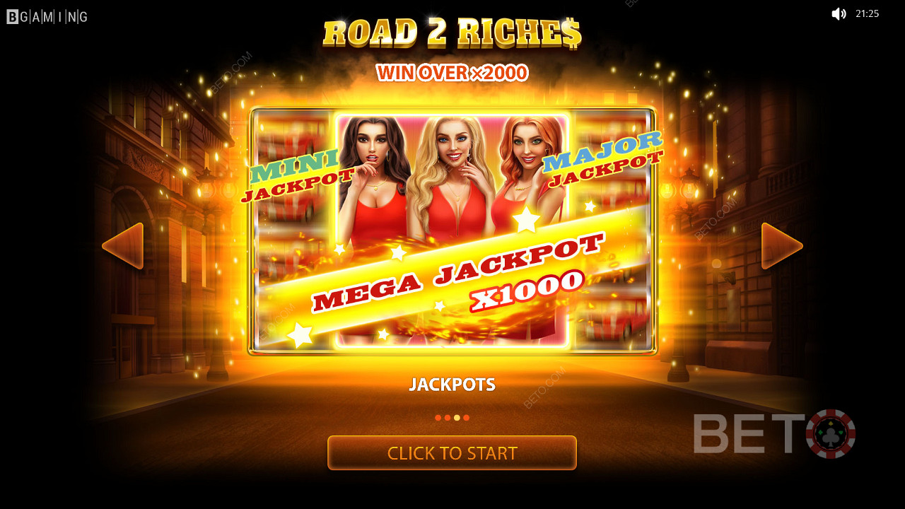 El Mega Jackpot de Road 2 Riches vale 1.000 veces