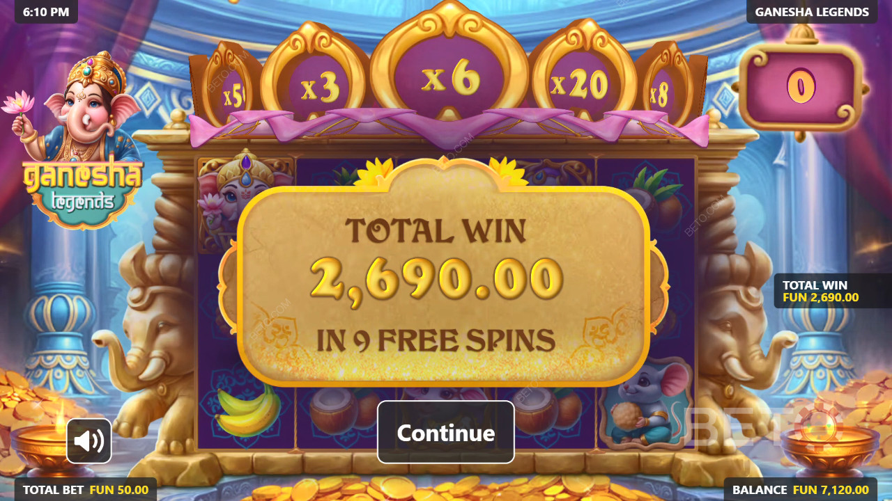 Gana 5.000 veces tu apuesta en la tragaperras Ganesha Legends.