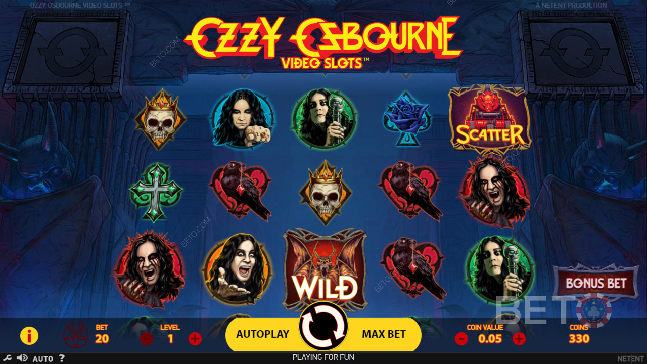Disfruta de un tema centrado en el famoso Ozzy en la tragaperras online Ozzy Osbourne