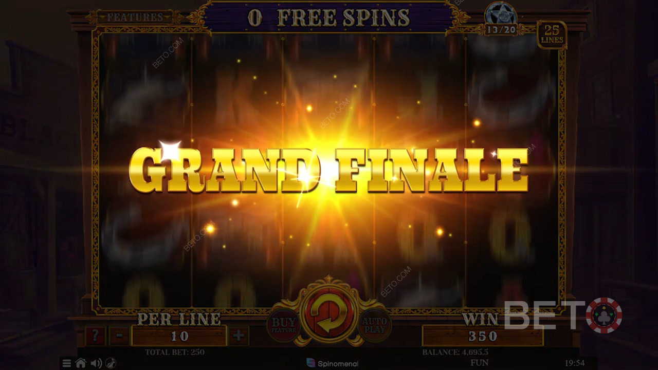 El "Grand Finale" se activa en la última tirada gratis para aumentar notablemente tus probabilidades de ganar