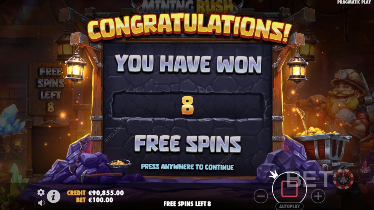 Explicación de las bonificaciones en Mining Rush por Pragmatic Play