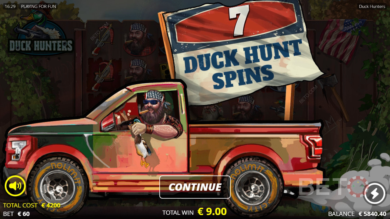 Explicación de las bonificaciones en Duck Hunters de Nolimit City