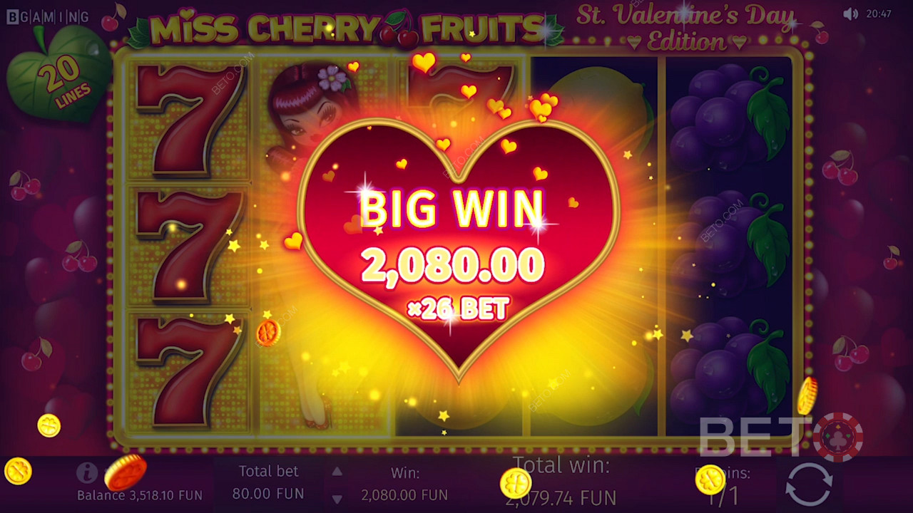 Ganar un gran premio en Miss Cherry Fruits