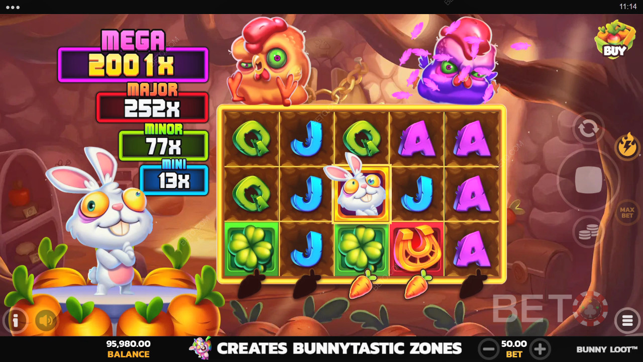 Explicación de las bonificaciones en Bunny Loot de PearFiction