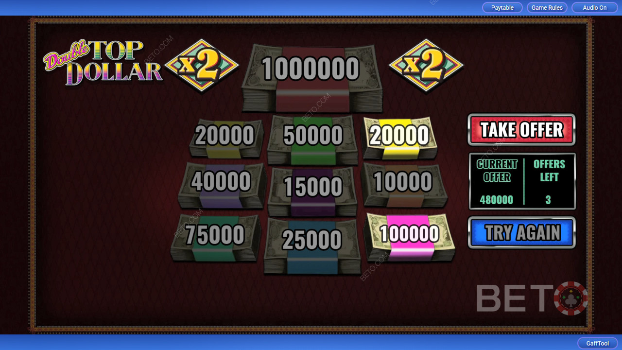 ¡Gane 4.000 veces su apuesta en la tragaperras Double Top Dollar!