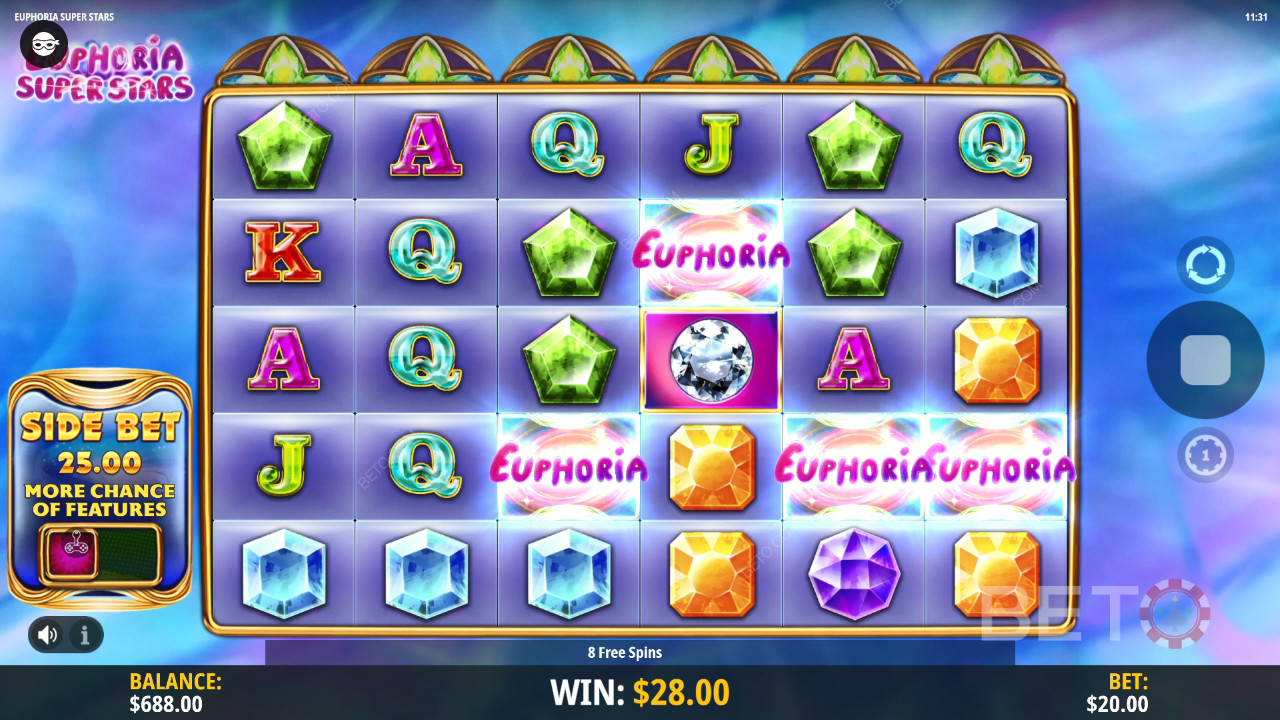Euphoria Super Stars Reseña de BETO Slots