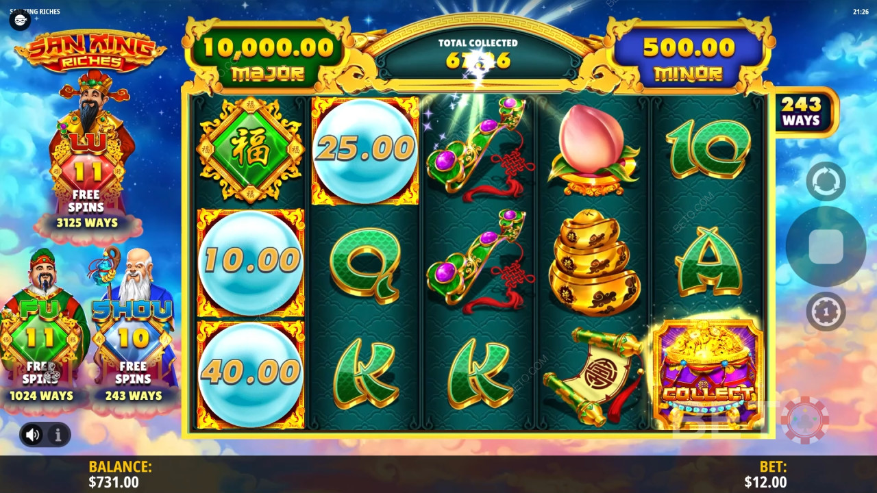 Reseña de San Xing Riches de BETO Slots