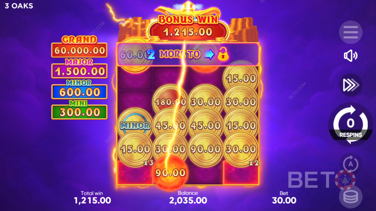 Explicación de las bonificaciones en Coin Lamp de 3 Oaks Gaming