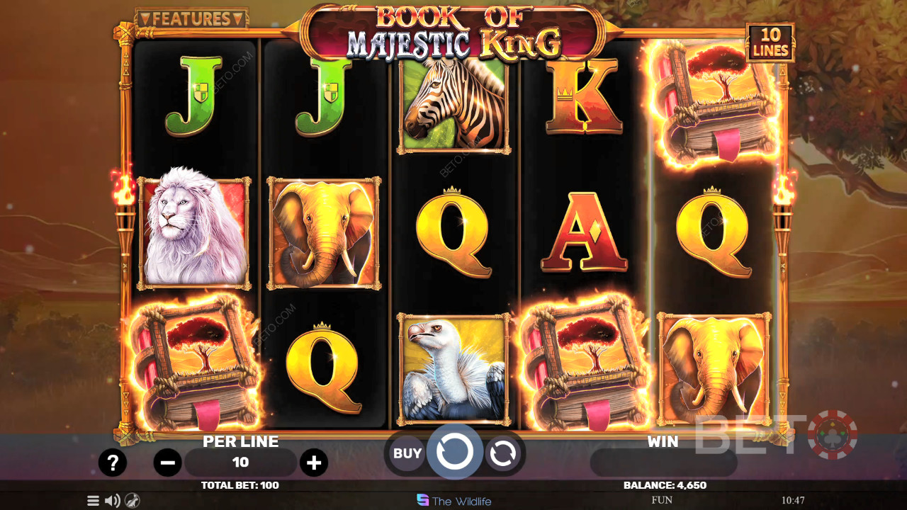 Reseña de Book of Majestic King de BETO Slots