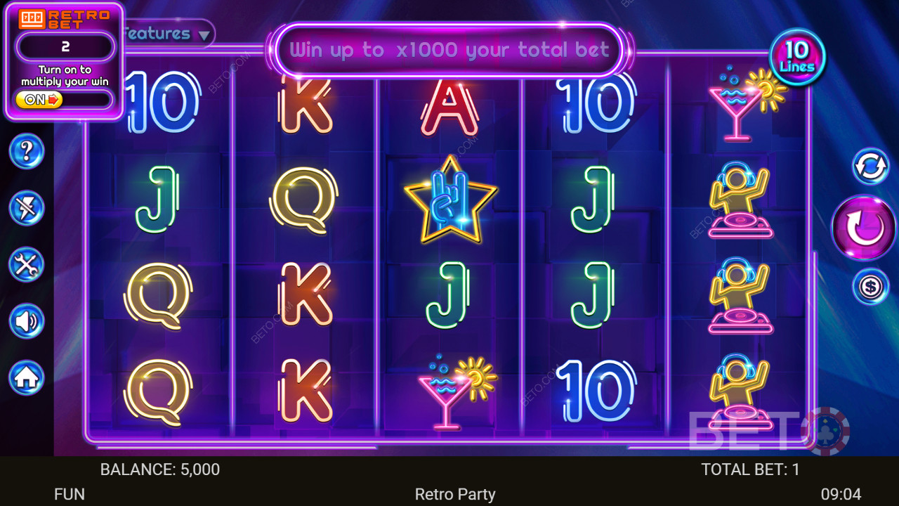 Reseña de Retro Party de BETO Slots