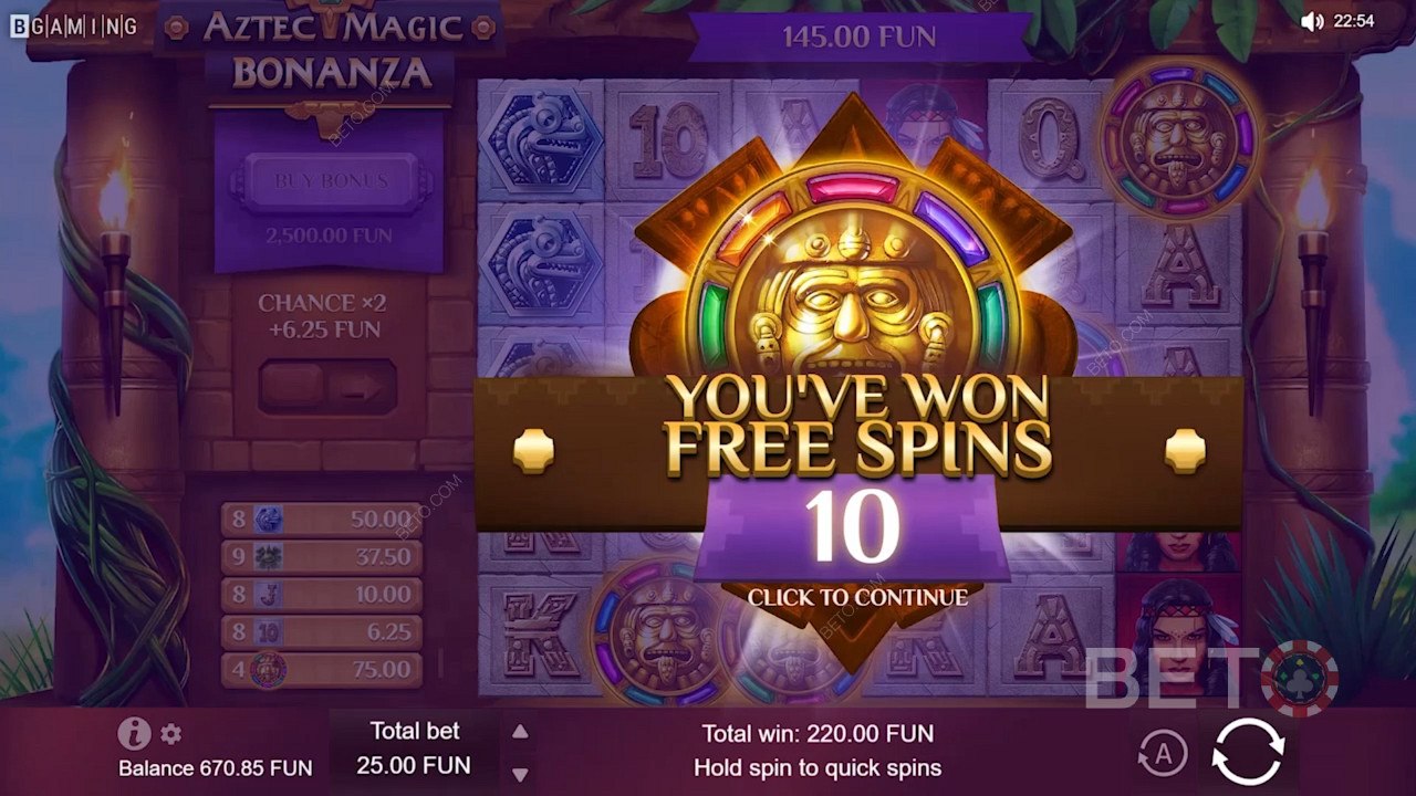 Gana a lo grande en Tiradas Gratis en la tragamonedas de casino Aztec Magic Bonanza