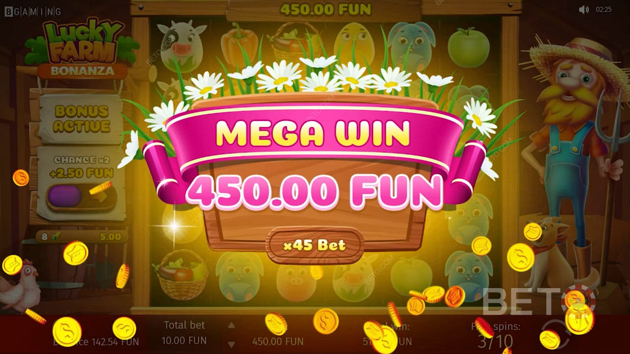 Consigue dulces premios en el juego de casino Lucky Farm Bonanza