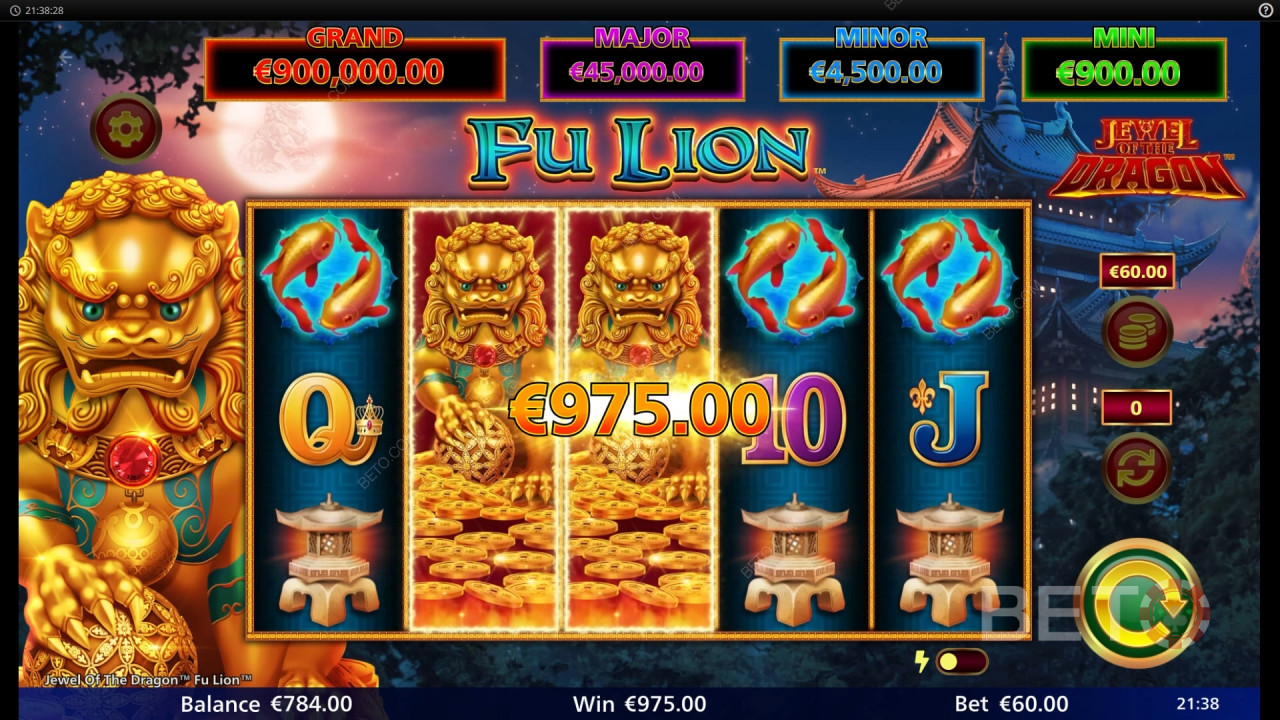 Reseña de Jewel of the Dragon Fu Lion de BETO Slots