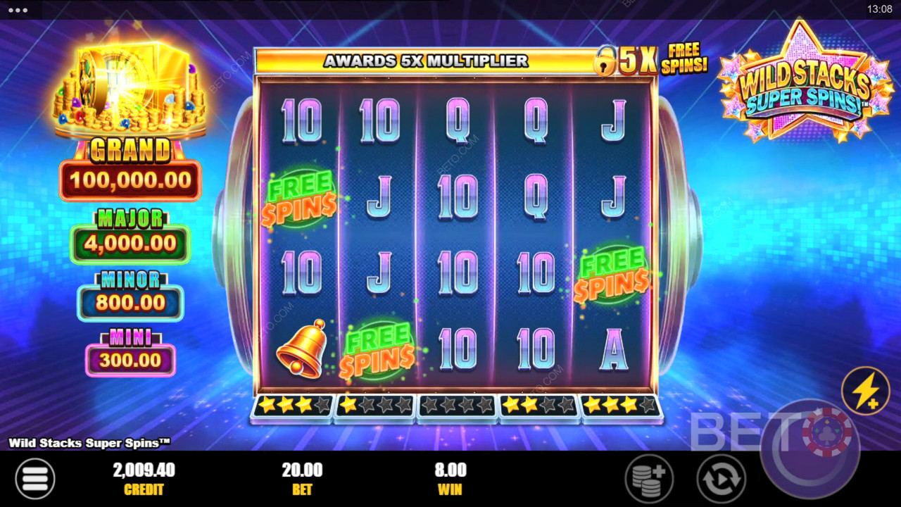 Reseña de Wild Stacks Super Spins de BETO Slots