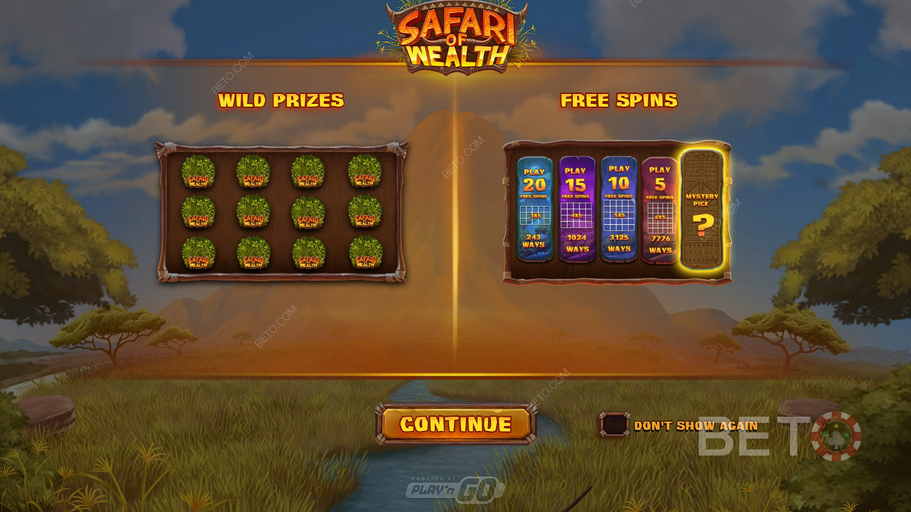 Consigue enormes premios a través de Wild Prizes y Free Spins en la tragaperras Safari of Wealth