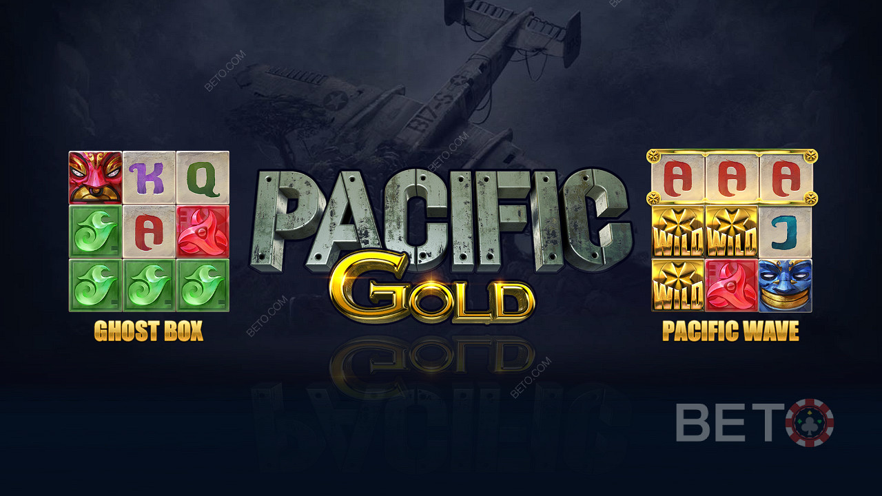 Disfruta decaracterísticas únicas como Ghost Box y Pacific Wave en la tragaperras Pacific Gold