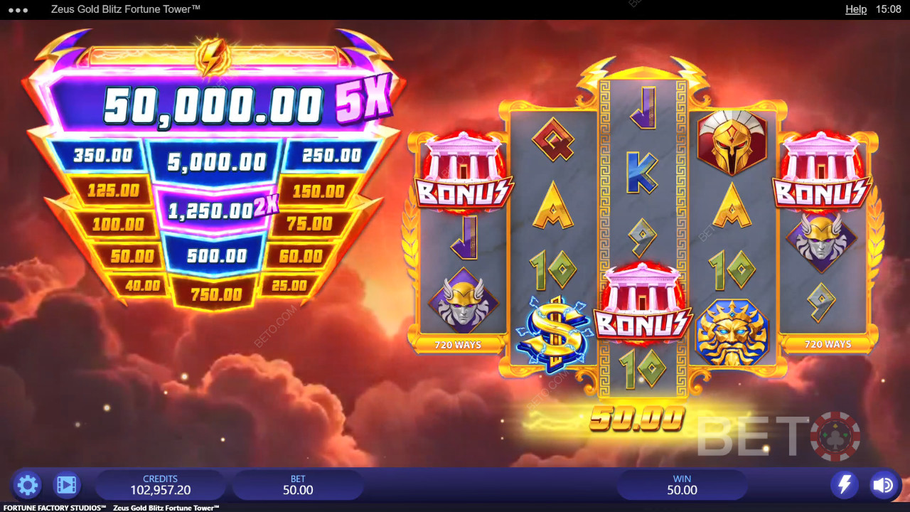 Zeus Gold Blitz Fortune Tower Reseña de BETO Slots