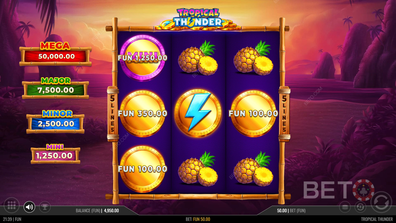 Reseña de Tropical Thunder de BETO Slots