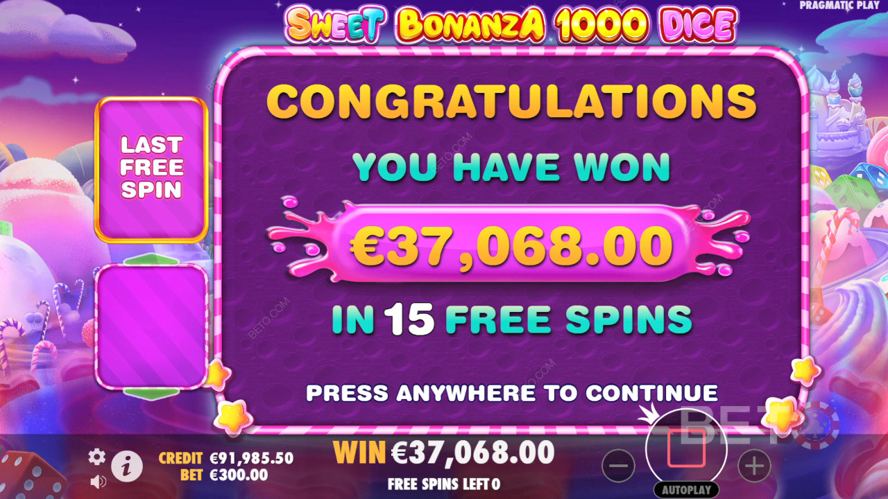 ¡Gana 25.000 veces tu apuesta en la tragaperras online Sweet Bonanza 1000 Dice!