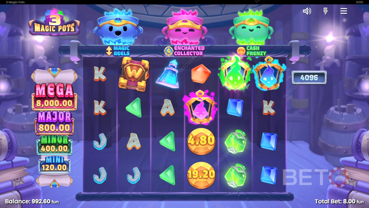 3 Magic Pots Reseña de BETO Slots