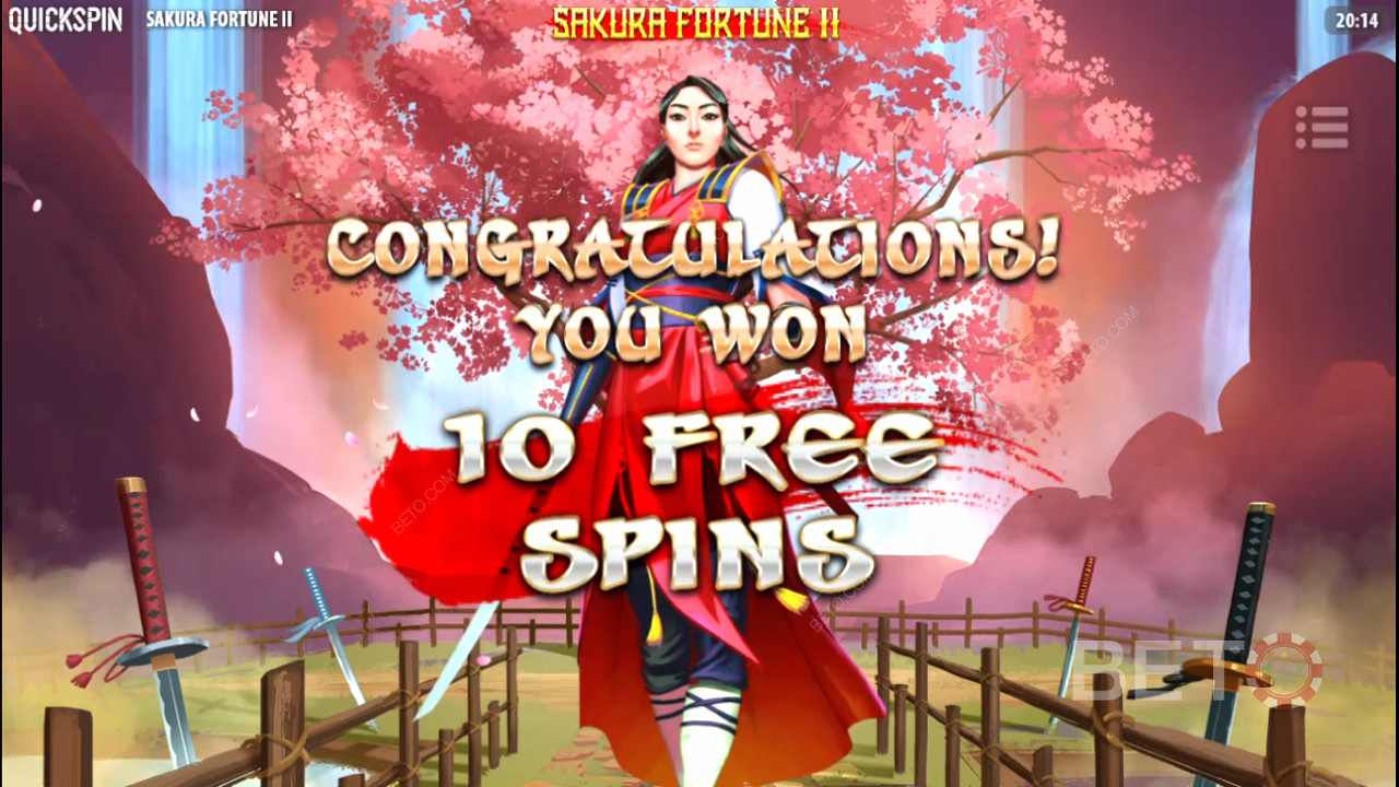 Las tiradas gratuitas son la función más emocionante de la tragaperras Sakura Fortune 2