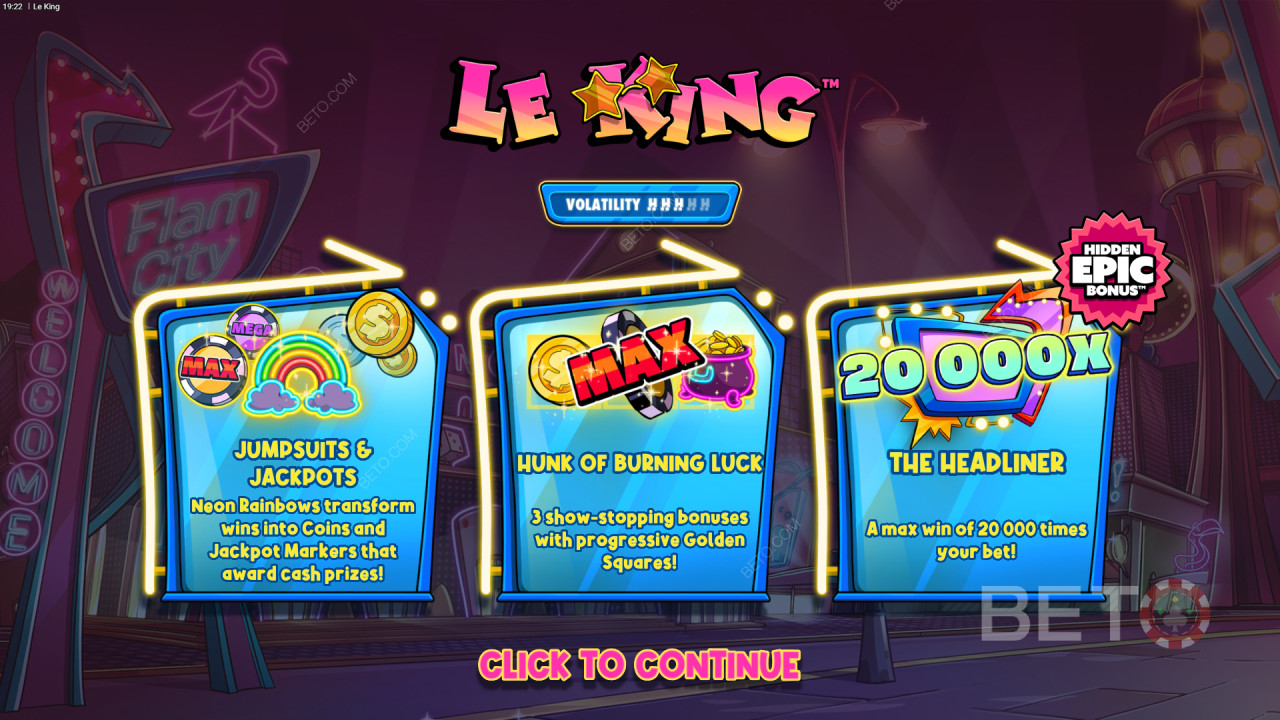 ¡Gane 20.000 veces su apuesta en la tragaperras online Le King!