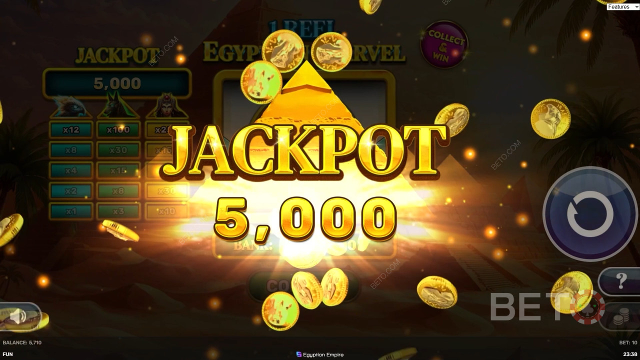 ¡Gane 500x su apuesta en la 1 Reel - Egyptian Marvel Video Slot!