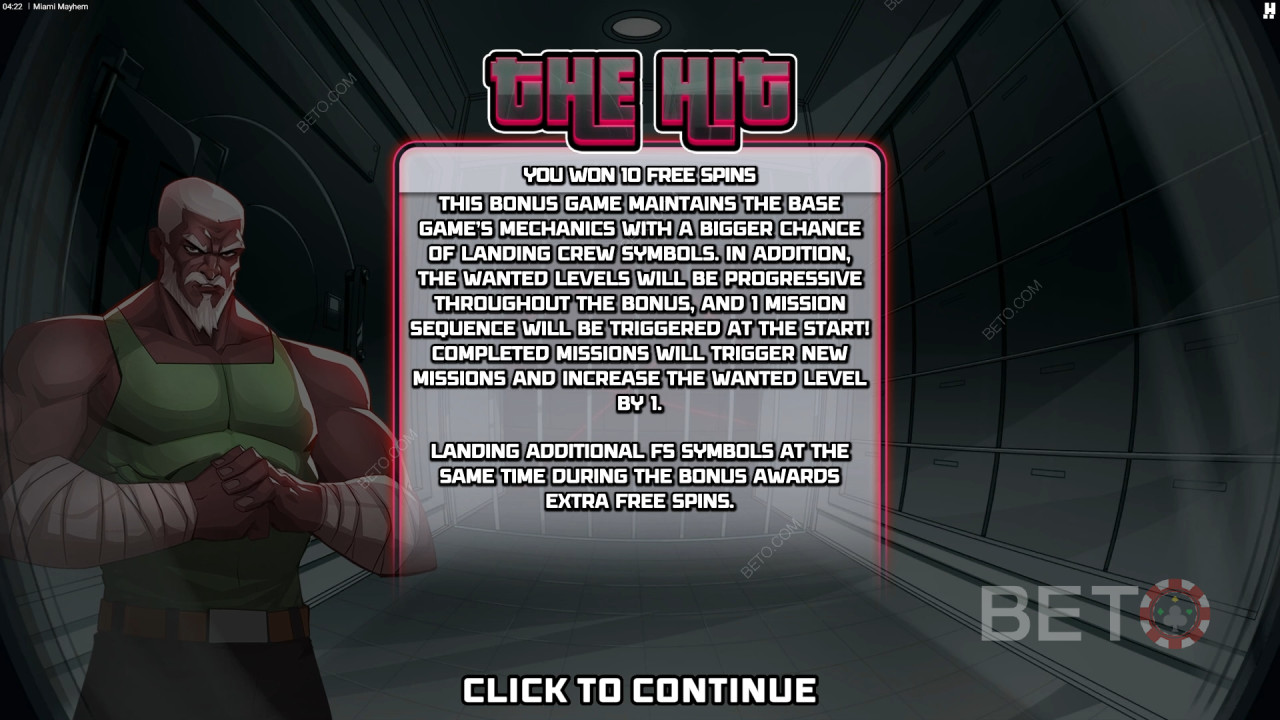 Explicación de las bonificaciones en Miami Mayhem por Hacksaw Gaming