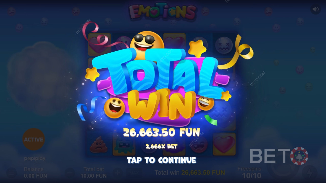¡Gana 15.000x Tu apuesta en la Tragaperras Emotions Online!
