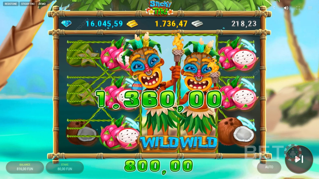 ¡Gana 10.000 veces tu apuesta en la tragaperras Sticky Tiki!