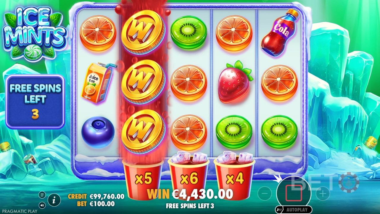 ¡Gana 10.000 veces tu apuesta en la tragaperras Ice Mints Online!