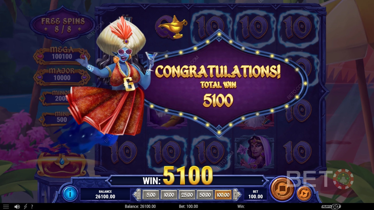 Funciones de bonificación explicadas en 1001 Mystery Genie Fortunes de Play