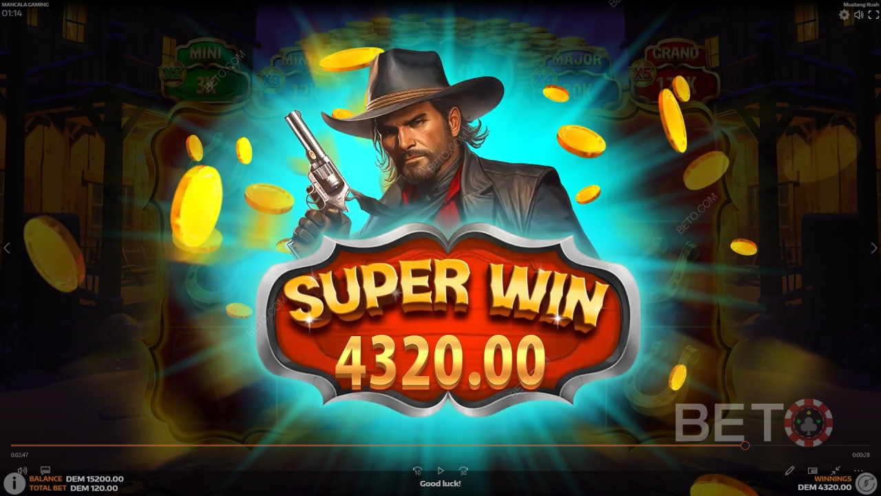 ¡Gana 5.105x tu apuesta en la tragaperras online Mustang Rush!