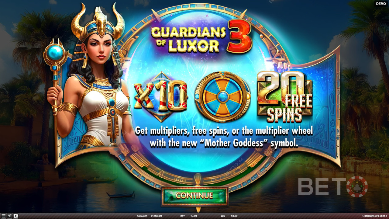 Explicación de las funciones extra en «Guardians of Luxor 3», por Red Rake Gaming