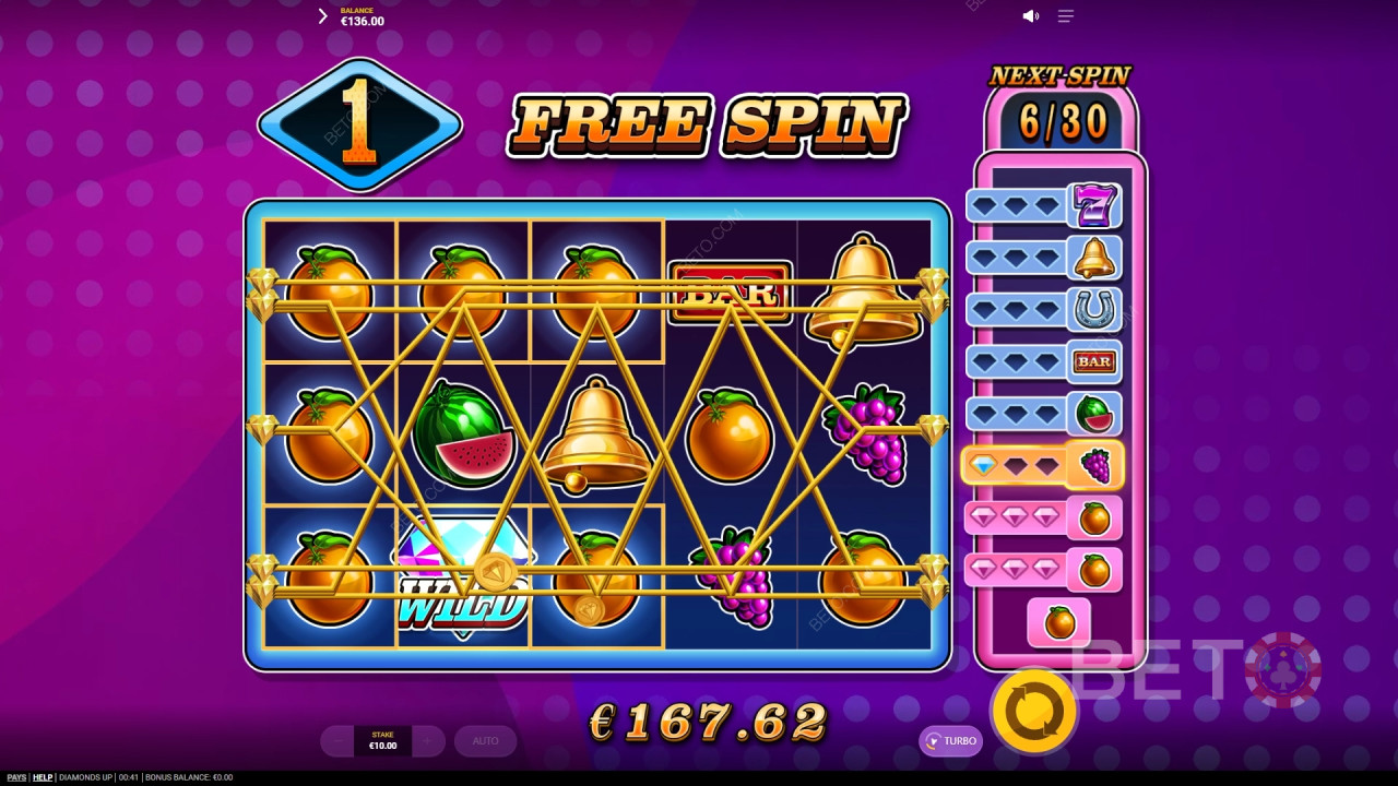Reseña de Diamonds Up de BETO Slots