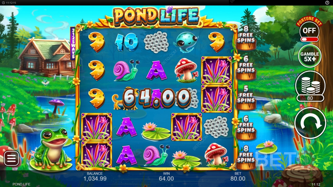 ¡Gana 5.000 veces tu apuesta en la tragaperras online Pond Life!