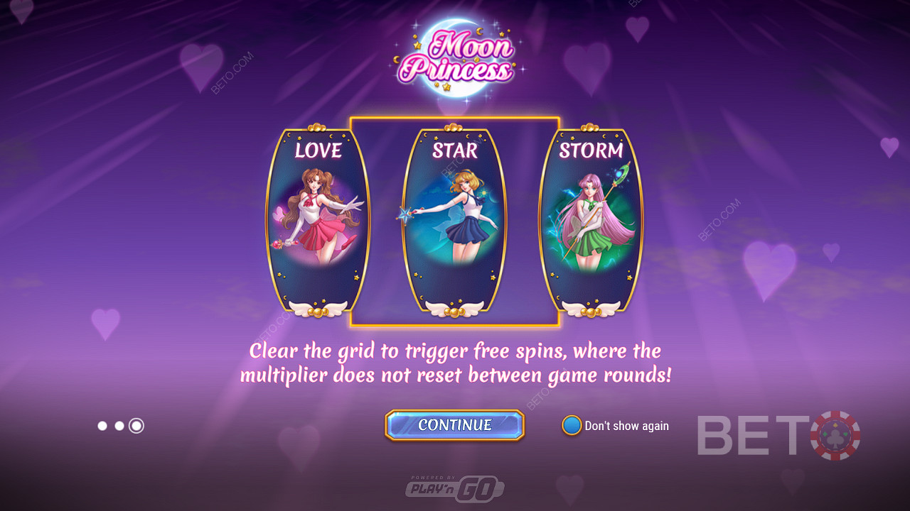 Elige el tipo de Tiradas Gratis que quieres en la tragaperras Moon Princess