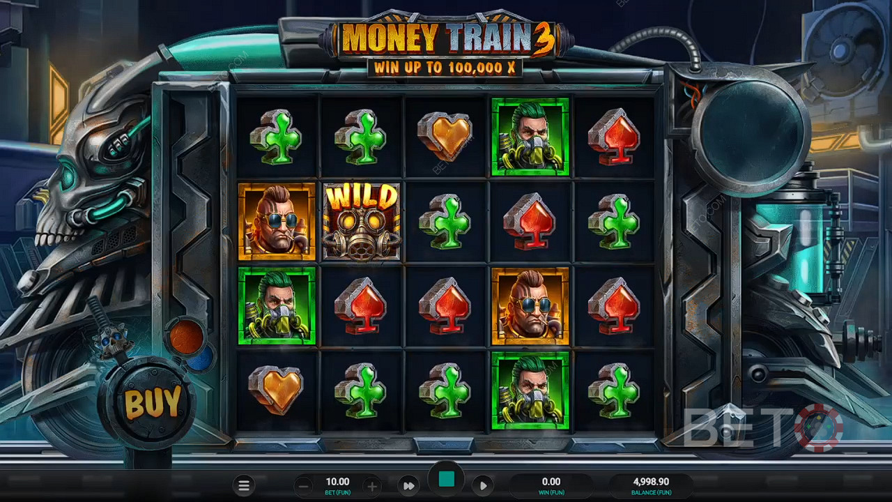 Disfruta de una sólida ronda Respin en el juego base de la tragaperras Money Train 3