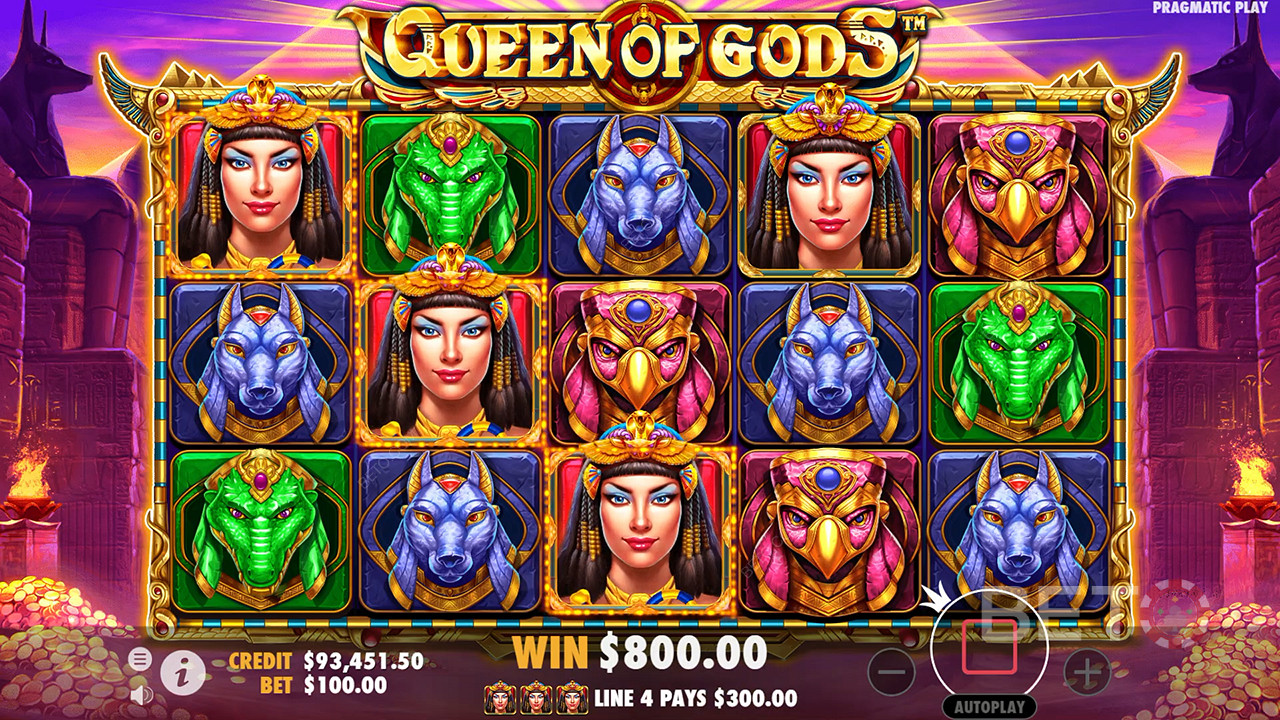 Reseña de Queen of Gods de BETO Slots