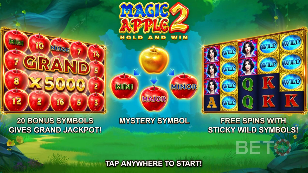 Explicación de las funciones adicionales de Magic Apple 2 por Booongo