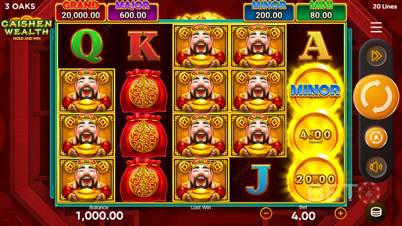 Caishen Wealth Hold and Win Reseña de BETO Slots