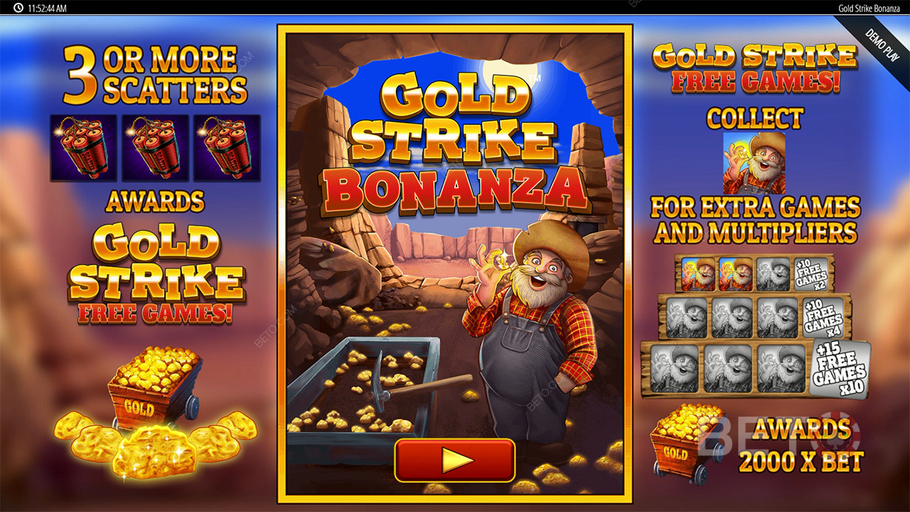 Funciones de bonificación explicadas en Gold Strike Bonanza Fortune Play by Blueprint