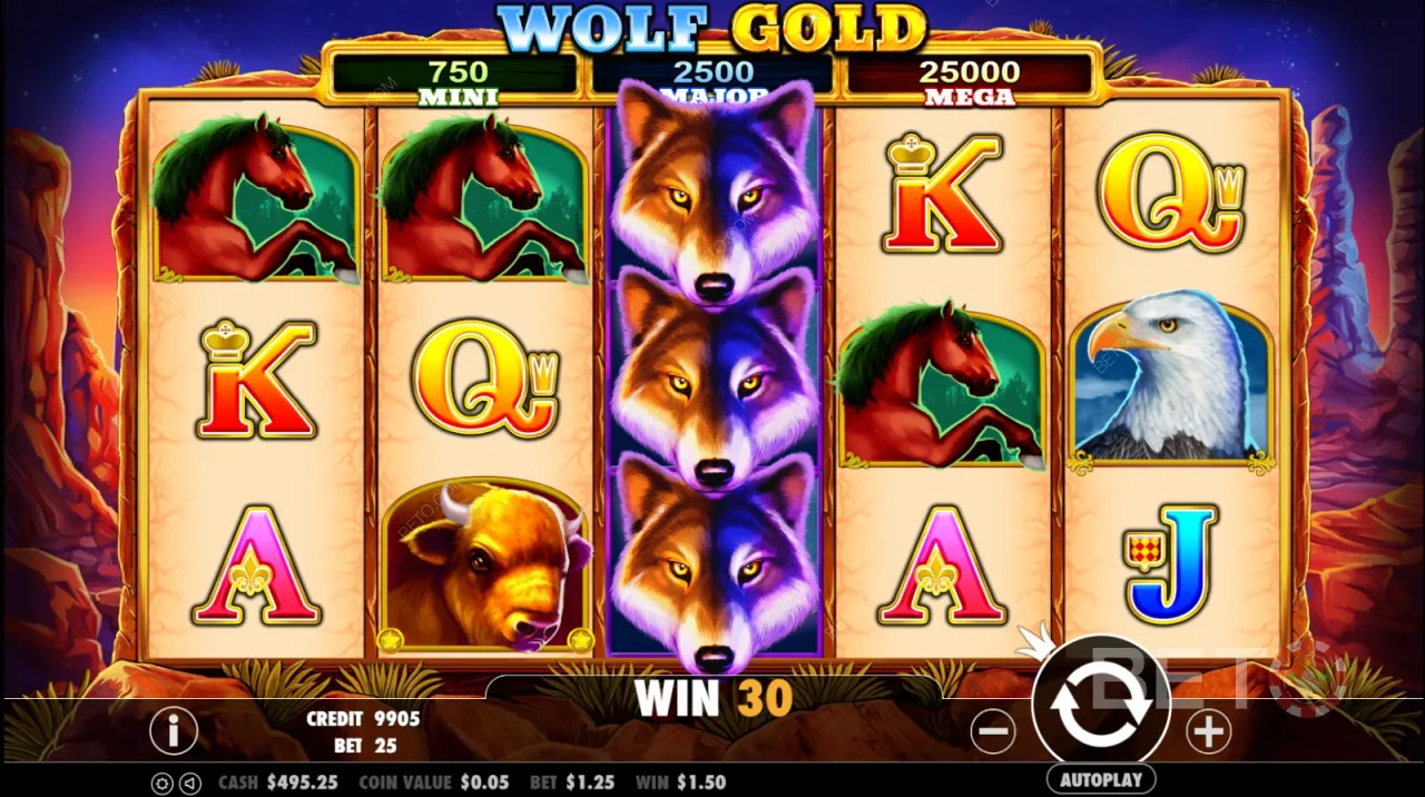 Impresionante juego en Wolf Gold