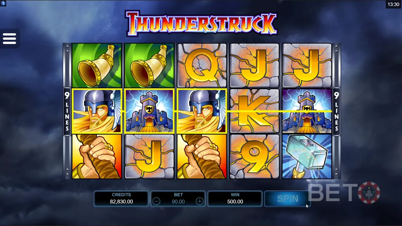 Ejemplo de juego de Thunderstruck