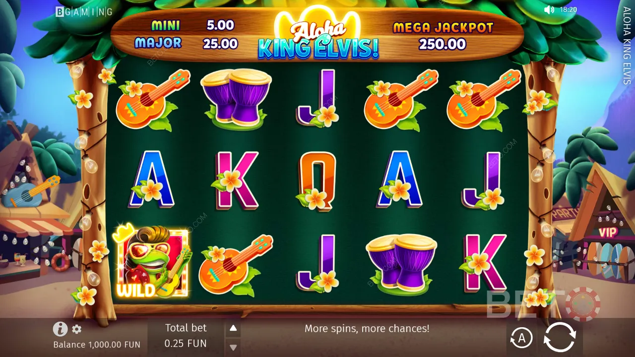 Ejemplo de juego de Aloha King Elvis